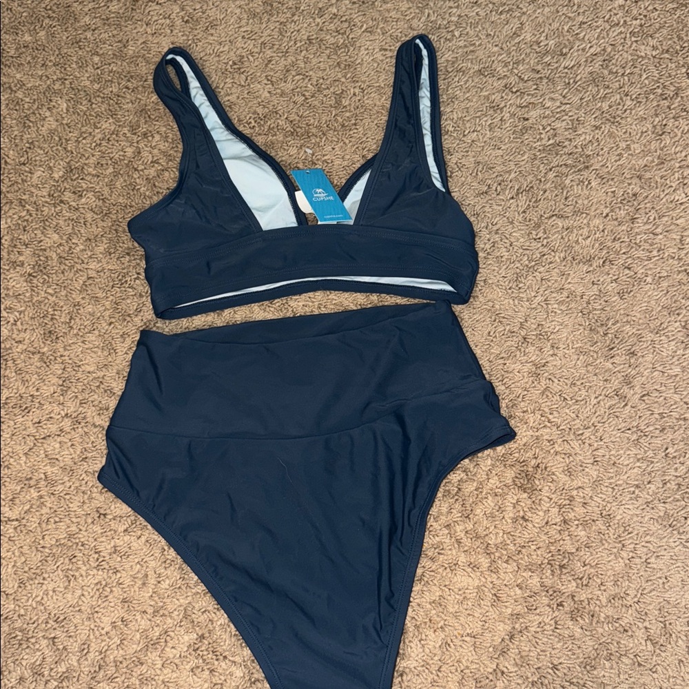 Cupshe MWT Blue Women's Swimwear Set Size Small - Picture 6 of 8